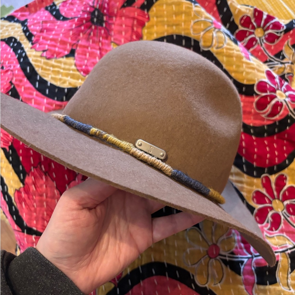 San Diego Hat Company Brown Felt Hat with Multicolor Band